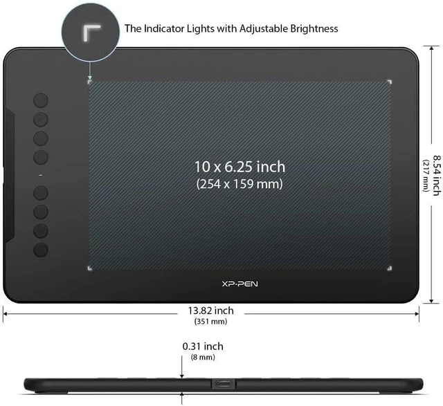 Alt view image 9 of 14 - XPPen Updated Deco 01 V3 Drawing Tablet-16384 Levels of Pressure Battery-Free Stylus, 10x6 Inch OSU Graphic Tablet, 8 Hotkeys for Digital Art, Teaching, Gaming Drawing Pad for Chrome, PC, Mac, Android