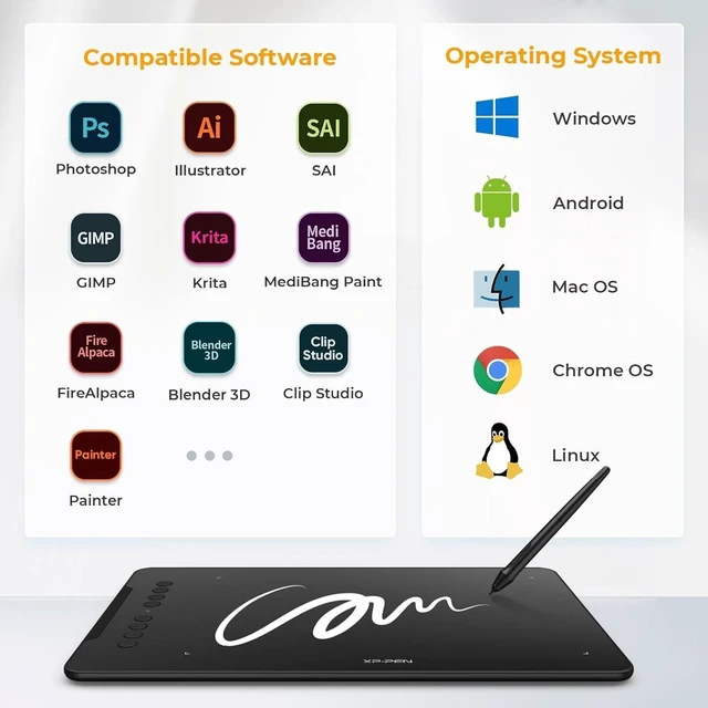 Alt view image 12 of 14 - XPPen Updated Deco 01 V3 Drawing Tablet-16384 Levels of Pressure Battery-Free Stylus, 10x6 Inch OSU Graphic Tablet, 8 Hotkeys for Digital Art, Teaching, Gaming Drawing Pad for Chrome, PC, Mac, Android