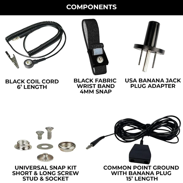 Alt view image 8 of 12 - ESD Compliant Mat Workstation Kit - 16"x24"x.060", Wrist Strap Set, Ground Cord, Universal Snap Kit, Easy to Use Outlet Adapter,Computer/Cellphone Repair Kit, Soldering Mat - Royal Blue