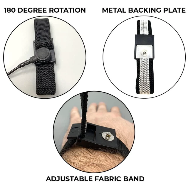 Alt view image 11 of 12 - ESD Compliant Mat Workstation Kit - 16"x24"x.060", Wrist Strap Set, Ground Cord, Universal Snap Kit, Easy to Use Outlet Adapter,Computer/Cellphone Repair Kit, Soldering Mat - Royal Blue