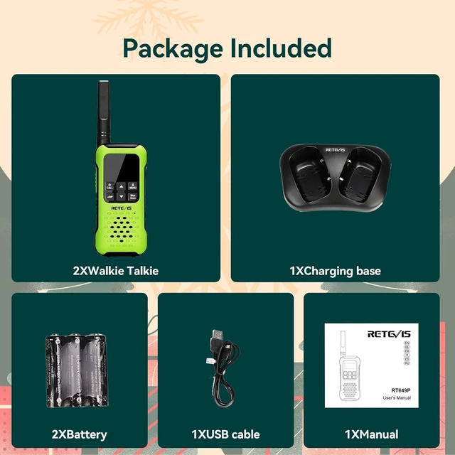 Alt view image 14 of 14 - RT49P Waterproof Walkie Talkies, IP67 Floating 2 Way Radio, NOAA Walkie Talkie, 1200mAh Rechargeable AA Batteries, SOS Flashlight Two Way Radio for Skiing Kayaking 2 Pcs
