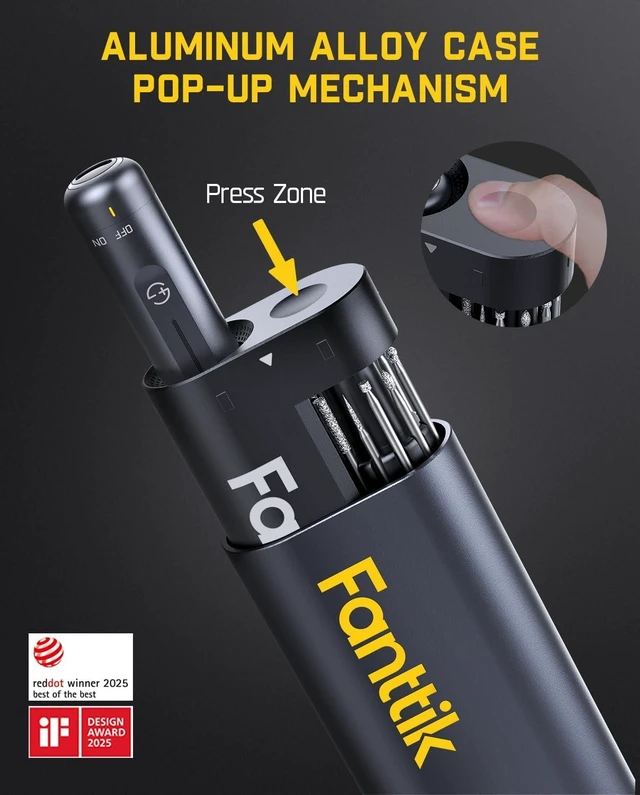 Alt view image 13 of 14 - Fanttik F2 Master Mini Cordless Rotary Tool Kit, NeoPulse Motor, 5 Speed, 25000 RPM, Revostor Hub, 35 Accessories, Engraving Pen, for 3D Printer Sanding, Polishing, Drilling, Carving, DIY Crafts