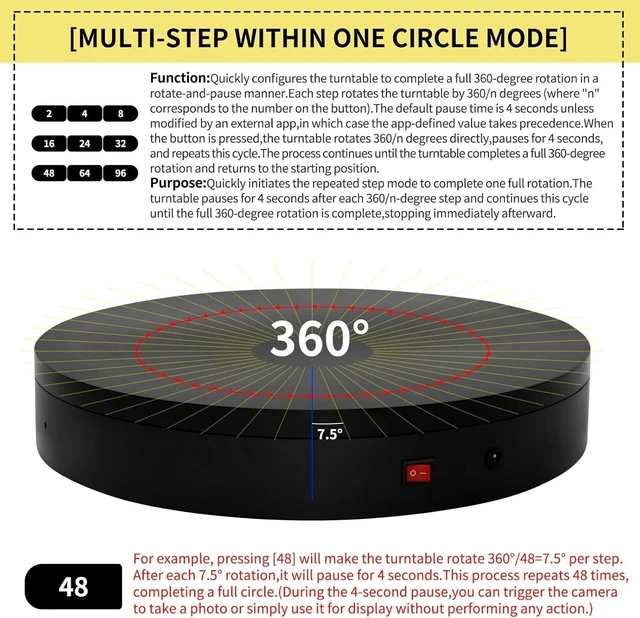 Alt view image 12 of 14 - 12.6In Remote Motorized Electric Turntable Rotating Display Stand Rotating Platform Photography Turntable motorized lazy susan base giratoria para for Photography,3D Scanner,(Load Range:88~300lbs)