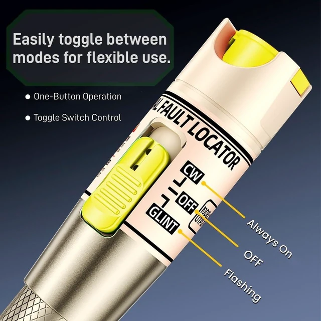 Alt view image 12 of 14 - Visual Fault Locator,100-120KM Fiber Optic Cable Tester Meter VFL Red Light Pen Light Source Testers (100-120KM VFL)