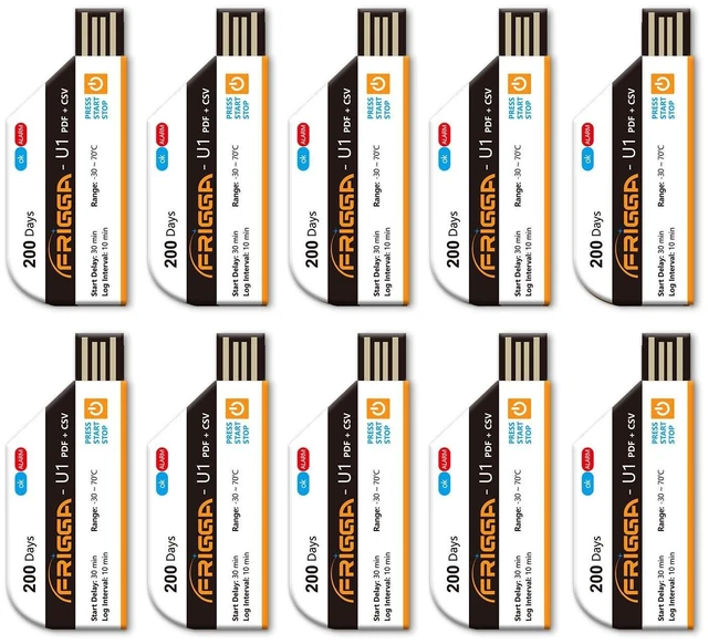 Alt view image 8 of 14 - 10 Pack Temperature Data Logger Disposable Temperature Recorder 28800 Points USB Temperature Loggers Single Use High Accuracy 200 Days Cold Chain Transportation with PDF CSV Report, U1
