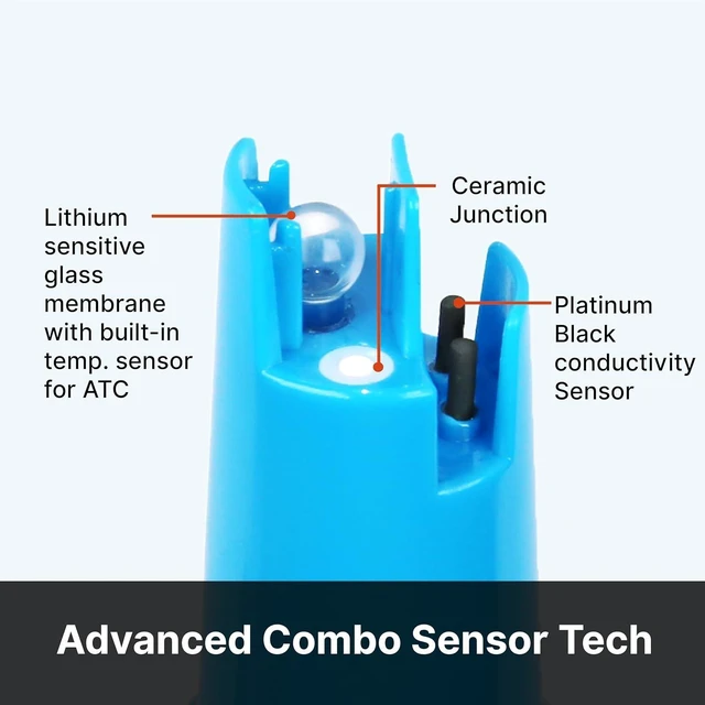 Alt view image 10 of 14 - APERA INSTRUMENTS AI316 Premium Series PC60 5-in-1 Waterproof pH/EC (Conductivity) /TDS (ppm) /Salinity (ppt) /Temp. Multi-Parameter Pocket Tester Kit