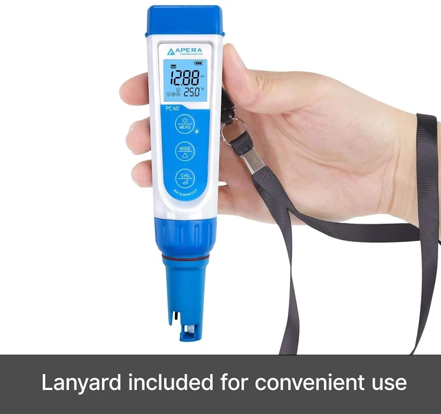 Alt view image 13 of 14 - APERA INSTRUMENTS AI316 Premium Series PC60 5-in-1 Waterproof pH/EC (Conductivity) /TDS (ppm) /Salinity (ppt) /Temp. Multi-Parameter Pocket Tester Kit