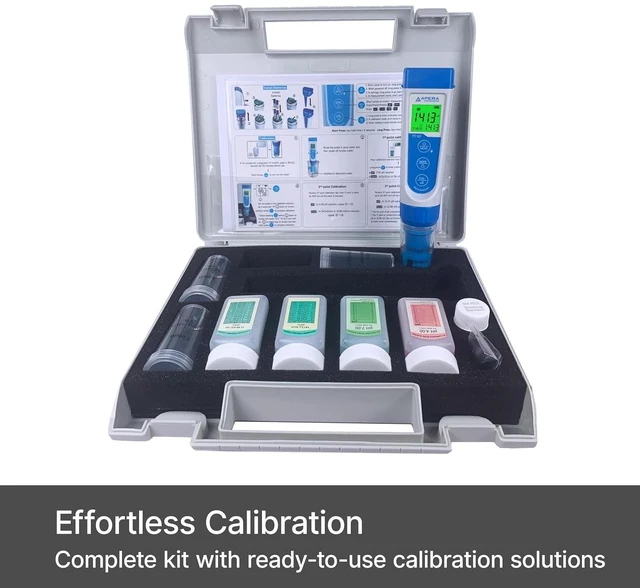 Alt view image 12 of 14 - APERA INSTRUMENTS AI316 Premium Series PC60 5-in-1 Waterproof pH/EC (Conductivity) /TDS (ppm) /Salinity (ppt) /Temp. Multi-Parameter Pocket Tester Kit