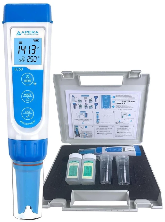 Alt view image 8 of 14 - Apera Instruments, LLC-AI314 Premium Series EC60 Waterproof Conductivity Pocket Tester Kit, ±1% F.S Accuracy, Easy Switch of EC/TDS/Salinity, Replaceable Probe