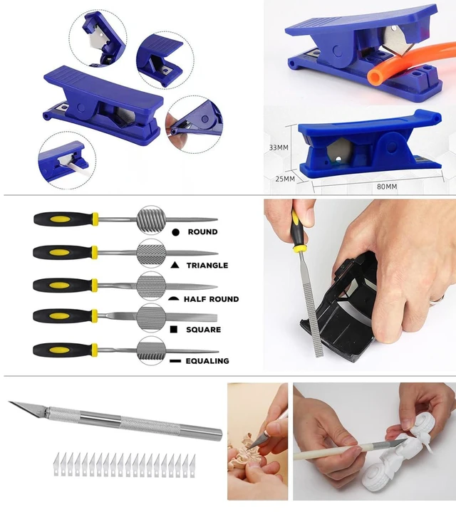 Alt view image 11 of 14 - 124Pcs 3D Printing Accessory Tools with Tool Bag for 3D Printer Modeler Basic Tools Diverse 3D Print Nozzle Cleaning Kit Mini Rotary Tool 3D Printer Tools for Remove/Trim and Finish 3D Print