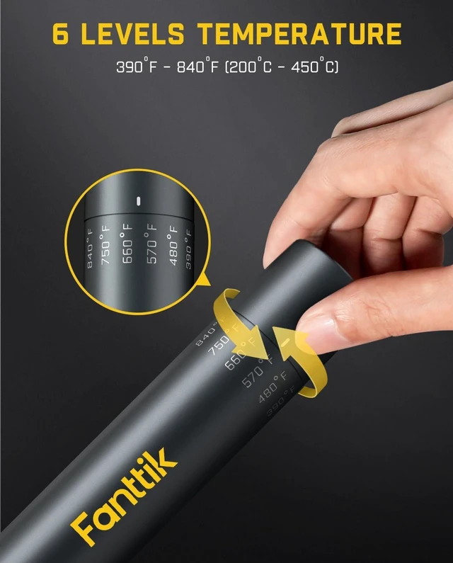 Alt view image 12 of 14 - Fanttik T1 Max Soldering Iron Kit, Cordless Soldering Iron, 7 Seconds Fast Heating(390°F-840), Auto Sleep, 4 Precision Soldering Tips(C210), 360° Swivel Stand, Soldering Iron for Precision Repair