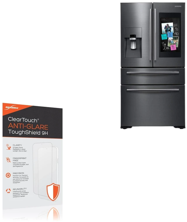 Alt view image 6 of 10 - BoxWave Screen Protector Compatible With Samsung Family Hub Refrigerator without Speaker - ClearTouch Anti-Glare ToughShield 9H (2-Pack), Anti-Glare 9H Tough Flexible Film Screen Protector