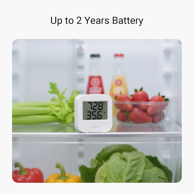 Alt view image 13 of 14 - YoLink Smart Temp & Humidity Sensor, LoRa Long Range, 2 Year Battery, Indoor Monitoring for Wine Cellar, Bedroom, Nursery, Greenhouse, RV, with App, Email & SMS Alerts, Alexa IFTTT, 2 Pack + Hub