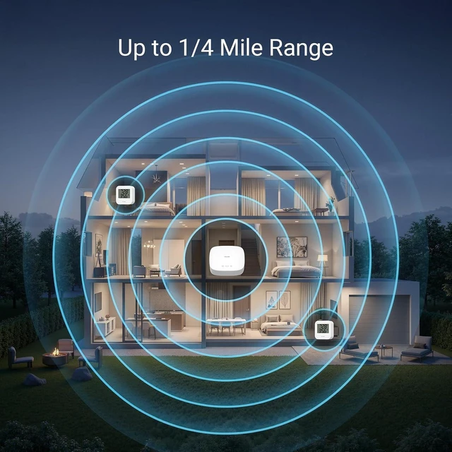 Alt view image 9 of 14 - YoLink Smart Temp & Humidity Sensor, LoRa Long Range, 2 Year Battery, Indoor Monitoring for Wine Cellar, Bedroom, Nursery, Greenhouse, RV, with App, Email & SMS Alerts, Alexa IFTTT, 2 Pack + Hub