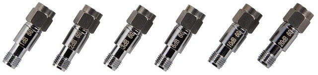 Alt view image 3 of 4 - SMA Attenuator Kit - Bundle of 6pc 2W 50 Ohm SMA in-Line Attenuators Provides Highly Linear Attenuation from 1dB to 42dB in 1dB Increments. 1dB, 2dB, 3dB, 6dB, 10dB