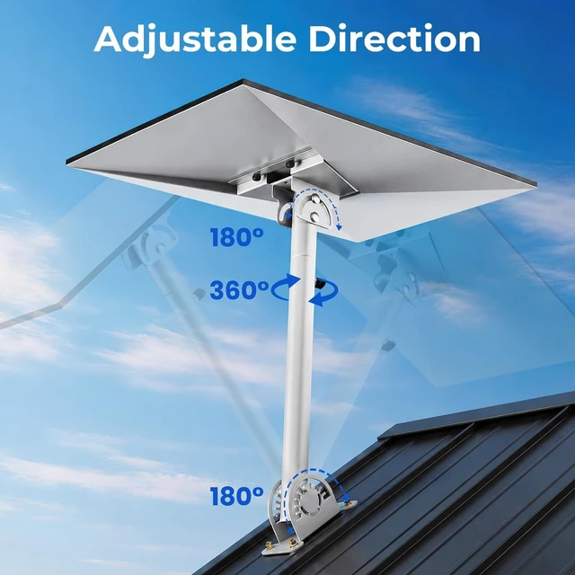 Alt view image 7 of 10 - Starlink Gen 3/4/4X Mount Kit, 360 Heavy Duty Adjustable Pivot Mount, for eave, Wall , Roof Mount and Pole Mount Compatible with Starlink V3/V4 Standard Dish(White)