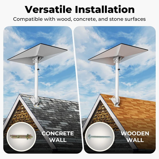Alt view image 9 of 10 - Starlink Gen 3/4/4X Mount Kit, 360 Heavy Duty Adjustable Pivot Mount, for eave, Wall , Roof Mount and Pole Mount Compatible with Starlink V3/V4 Standard Dish(White)
