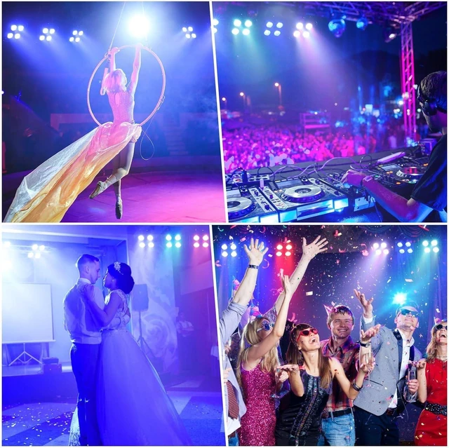 Alt view image 13 of 14 - Mini Rechargeable Par Lights, 4 * 18W RGBWA UV 6 in 1 Battery Powered Upights, APP & Wireless DMX Control Stage Lights, Uplighting for Wedding Birthday Party Festival