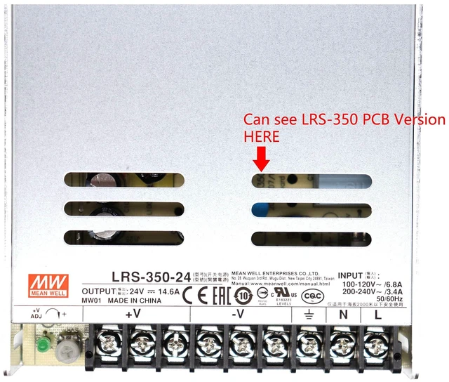 Alt view image 9 of 10 - Mean Well LRS-350-24 AC/DC Switching Power Supply 350.4W 24V 14.6 Amp Single Output (LRS Series 350W 24V SMPS)