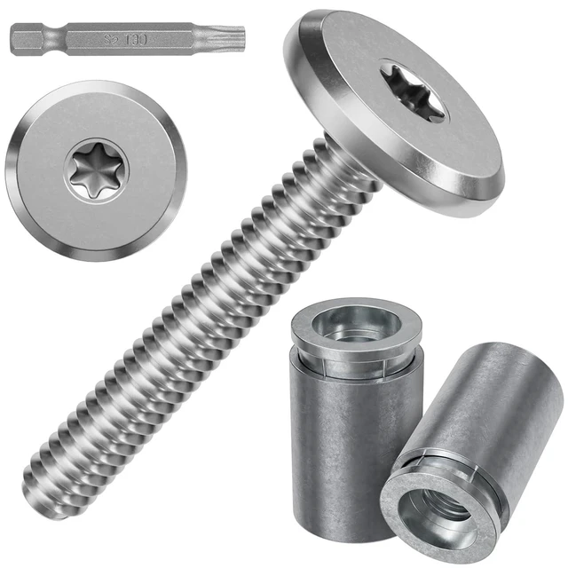 Alt view image 8 of 14 - 100pcs Hurricane Sidewalk Bolt and Anchor Kit, 304 Stainless Steel Truss Head Shutter Screws Hurricane Shutter Hardware with Masonry Anchors for Hurricane Shutters Panel 1/4" X 1-1/4"(50pack)
