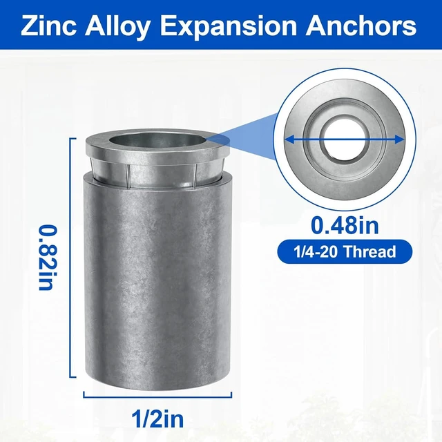 Alt view image 10 of 14 - 100pcs Hurricane Sidewalk Bolt and Anchor Kit, 304 Stainless Steel Truss Head Shutter Screws Hurricane Shutter Hardware with Masonry Anchors for Hurricane Shutters Panel 1/4" X 1-1/4"(50pack)