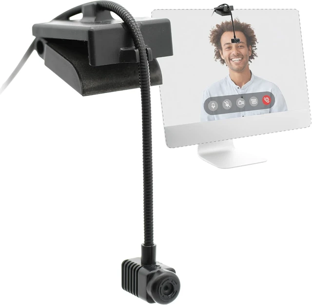 Alt view image 8 of 14 - Center Cam V2 Center-Mounted Webcam - The Original Eye Contact Webcam, 1080p HD, Flexible Arm for Zoom/Teams/Meet, Mac/PC/Linux