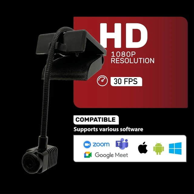 Alt view image 12 of 14 - Center Cam V2 Center-Mounted Webcam - The Original Eye Contact Webcam, 1080p HD, Flexible Arm for Zoom/Teams/Meet, Mac/PC/Linux
