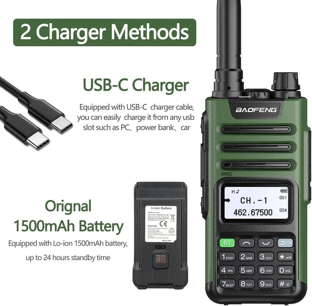 Alt view image 12 of 14 - GM-15 Pro GMRS Handheld Radio 8W Long Range Walkie Talkie NOAA Weather Receiver and Scan Rechargeable GMRS Repeater Capable Two Way Radio with USB-C Charger Full Kit,2Pack