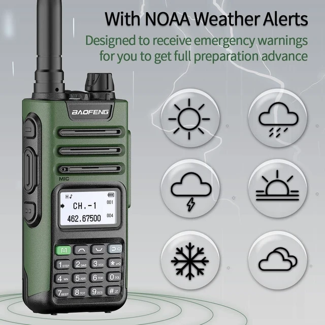 Alt view image 13 of 14 - GM-15 Pro GMRS Handheld Radio 8W Long Range Walkie Talkie NOAA Weather Receiver and Scan Rechargeable GMRS Repeater Capable Two Way Radio with USB-C Charger Full Kit,2Pack