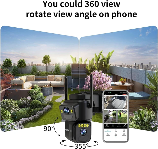 Alt view image 12 of 14 - Security Cameras Outdoor WiFi,5G/2.4G Cameras for Home Security Solar Power with Dual Lens,Motion Detection,Night Vision,2-Way Audio,Weather Proof,No Subscription Fee