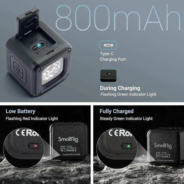 Alt view image 10 of 14 - SmallRig RM01 Mini LED Video Light (3 Pack), Waterproof Portable Lighting Kit with Gels, Barndoor, Diffuser, Dimmable Fill Light 5600K CRI95, Lume Cube Camera Light for Stop Motion, Macro Photography