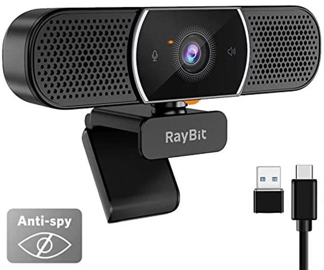 Alt view image 11 of 12 - 3 in 1 Webcam - 2K HD USB C Webcam with Microphone and Speaker, Stereo Sound & Noise-Cancelling Mics, Privacy Cover, Light Correction, Autofocus Conference Web Camera for Computer/Laptop/PC/Monitor