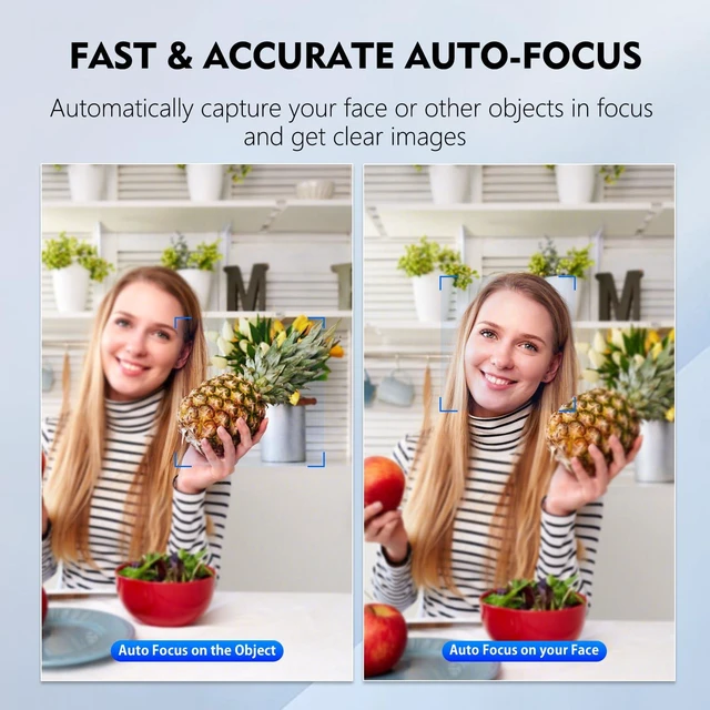 Alt view image 9 of 10 - TOALLIN 2K QHD Webcam with Windows Hello, Facial Recognition Web Camera, 5 Million Pixels, Auto-Focus Computer Camera, USB Webcam with Microphone & Privacy Shutter
