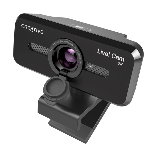 Alt view image 6 of 10 - Creative Live! Cam Sync V3 2K QHD USB Webcam with 4X Digital Zoom (4 Zoom Modes from Wide Angle to Narrow Portrait View), Privacy Lens, 2 Mics, for PC and Mac...