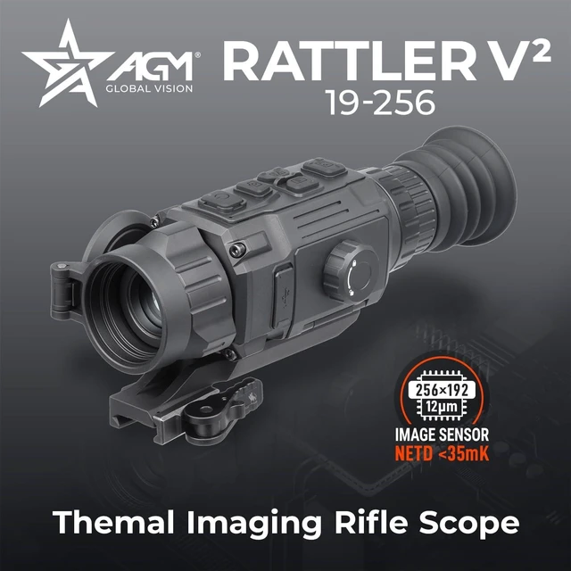 Alt view image 8 of 12 - AGM Global Vision Rattler V2 Thermal Imaging Rifle Scope for Hunting. High Resolution Thermal Scope with High Sensitivity Thermal Optics IR Vision riflescope. Waterproof & Durable Design