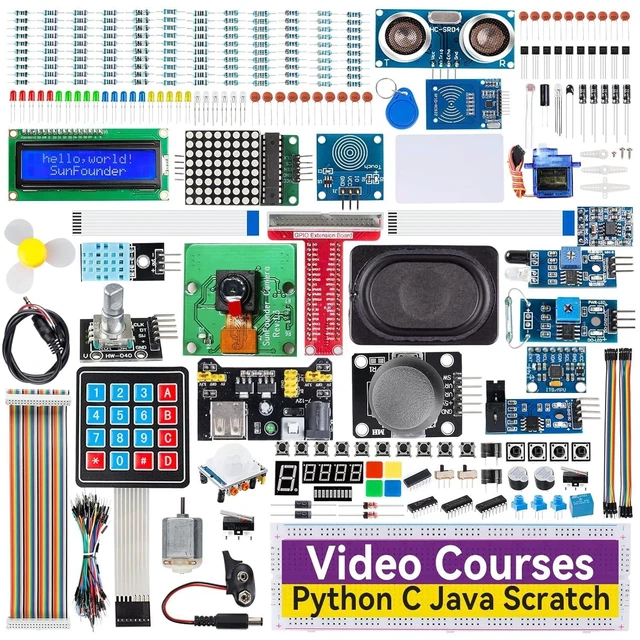 Alt view image 6 of 10 - SunFounder Raphael Ultimate Starter Kit for Raspberry Pi 5 4 B 3B B+ 400, Zero 2 W, RoHS Compliant, Python, C Java, Online Tutorials & Video Courses for Beginners (Raspberry PI NOT Included)