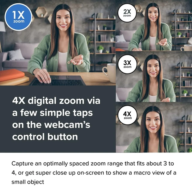 Alt view image 8 of 10 - Creative Live! Cam Sync V3 2K QHD USB Webcam with 4X Digital Zoom (4 Zoom Modes from Wide Angle to Narrow Portrait View), Privacy Lens, 2 Mics, for PC and Mac...