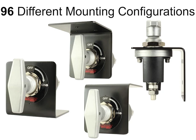 Alt view image 14 of 14 - 500A Ultimate Duty Battery Disconnect Switch with Mounting Bracket and Hardware