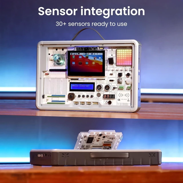Alt view image 9 of 10 - ELECROW CrowPi 3 AI Learning & Development Station with Raspberry Pi 5 16GB, 4.3" Touch Screen, Programming and Sensor Kit for AI & IoT Learning, for Educators, Creators and Developers (Advanced Kit)