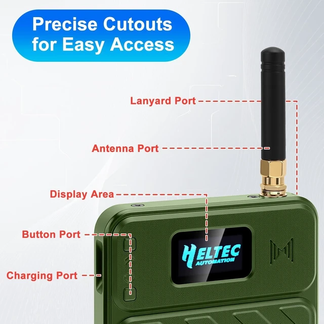 Alt view image 8 of 10 - Meshnology 2 Set ESP32 LoRa V3 Development Board with 915MHz Antenna + 1100mAh Battery + Meshtastic Case, ESP32-S3 SX1262 Integrated WiFi Bluetooth OLED Display for Arduino LoRaWAN (N32 Plus, Gr
