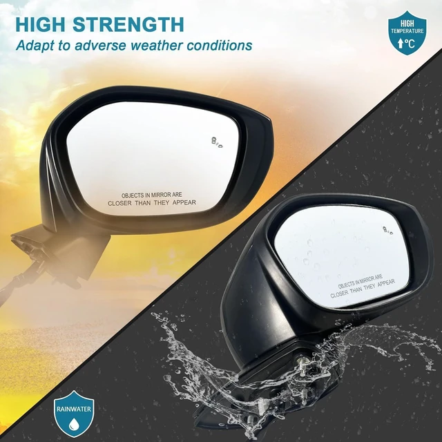 Alt view image 8 of 10 - Right Passenger Side Mirror Fits 2022-2026 HONDA CIVIC Sedan/Hatchback With Power Glass, Heated, Blind Spot Detection and Manual Folding Match to Crystal Black Pearl Replace HO1321351 (7 Pins)