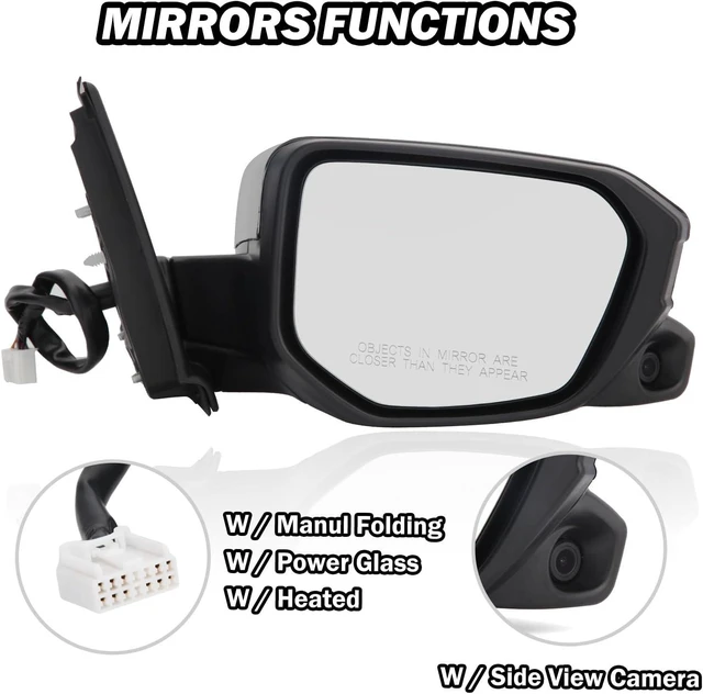 Alt view image 10 of 14 - Passenger Side View Mirror Compatible with 2016-2021 Honda Civic Power Heated With Camera