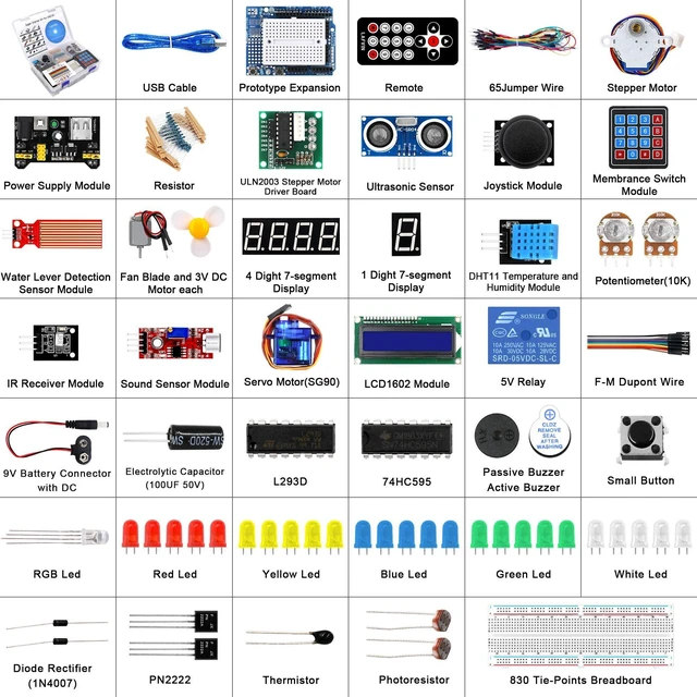 Alt view image 7 of 10 - LAFVIN Project Super Starter Kit for R3 Mega2560 Mega328 Nano with Tutorial Compatible with Arduino IDE