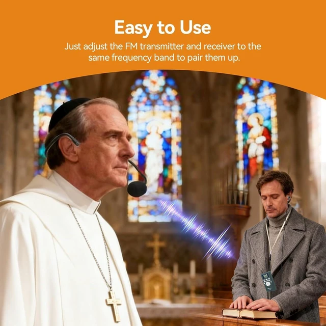 Alt view image 9 of 14 - Retekess Church Translation System with 1 TR503 FM Transmitter Headset and 10 PR13 FM Radio Receivers, Listening System for Factory Museum School Church (1 Transmitter 10 Receivers)