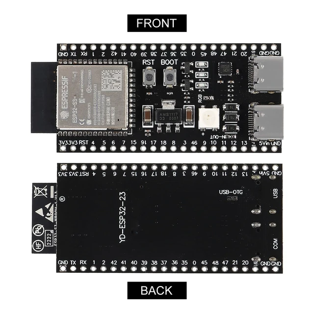 Alt view image 7 of 10 - 3PCS ESP32 ESP32-S3 Development Board Type-C WiFi+Bluetooth Internet of Things Dual Type-C Core Board ESP32-S3-DevKit N16R8 Development Board ESP32-S3 Module