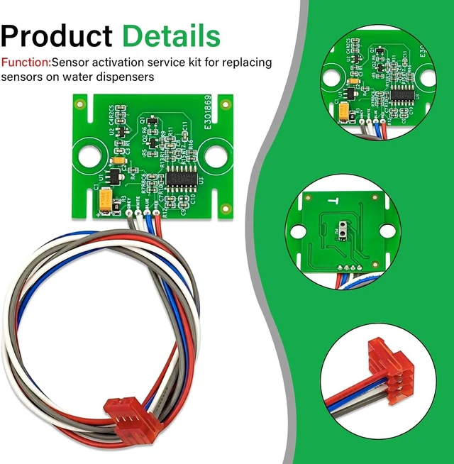 Alt view image 10 of 14 - 98544C Sensor Kit for Elkay EZ H2O Drinking Fountain Water Bottle Filler, Replaces Sensor on The Water Fountain 56328C