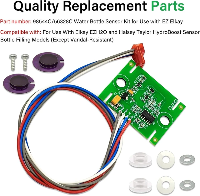Alt view image 11 of 14 - 98544C Sensor Kit for Elkay EZ H2O Drinking Fountain Water Bottle Filler, Replaces Sensor on The Water Fountain 56328C