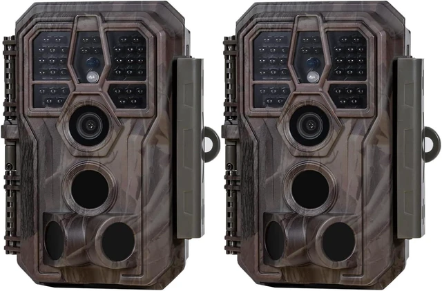 Alt view image 8 of 14 - GardePro E5S 2-Pack Trail Camera (Non-Cellular, Non-WiFi), 64MP Photo & 1296P HD Video, 0.1s Trigger, 100ft No-Glow Night Vision, Motion Activated Wildlife Camera