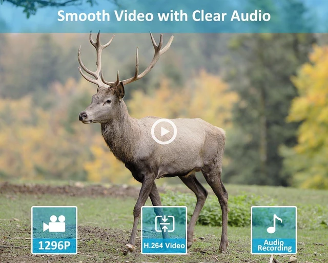 Alt view image 11 of 14 - GardePro E5S 2-Pack Trail Camera (Non-Cellular, Non-WiFi), 64MP Photo & 1296P HD Video, 0.1s Trigger, 100ft No-Glow Night Vision, Motion Activated Wildlife Camera