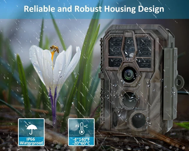 Alt view image 14 of 14 - GardePro E5S 2-Pack Trail Camera (Non-Cellular, Non-WiFi), 64MP Photo & 1296P HD Video, 0.1s Trigger, 100ft No-Glow Night Vision, Motion Activated Wildlife Camera
